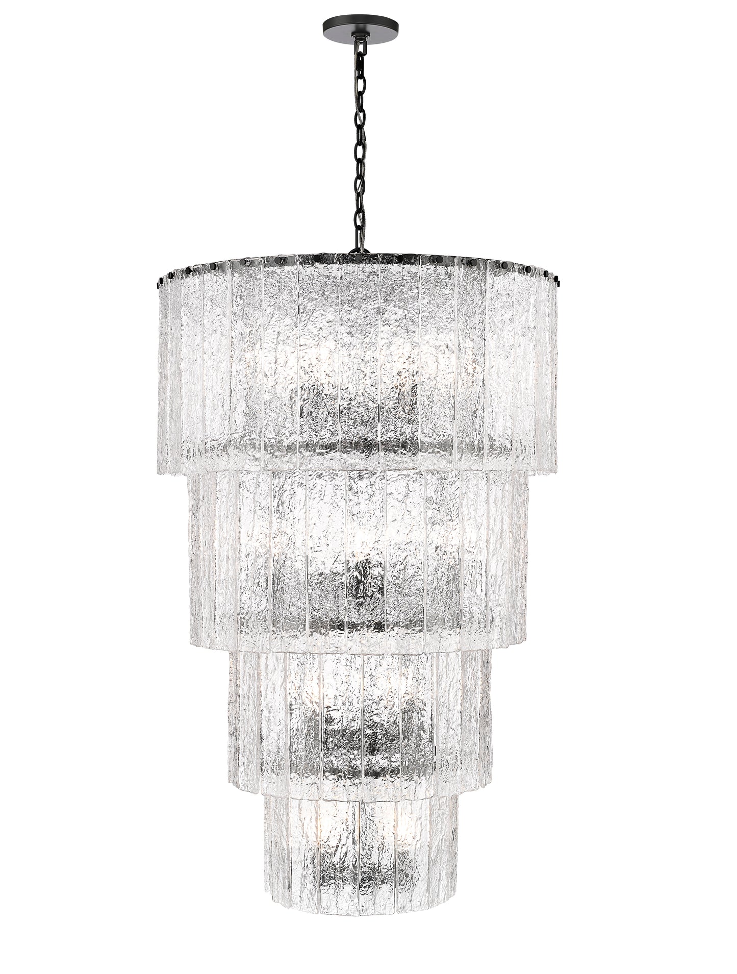 1943-48MB - Glacier 18 Light 31" Chandelier - Matte Black
