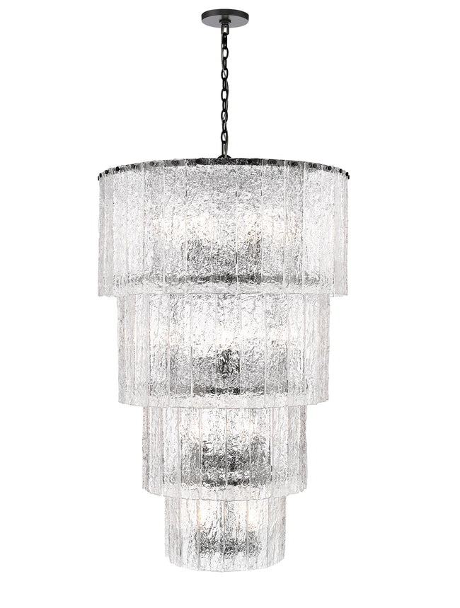1943-48MB - Glacier 18 Light 31" Chandelier - Matte Black