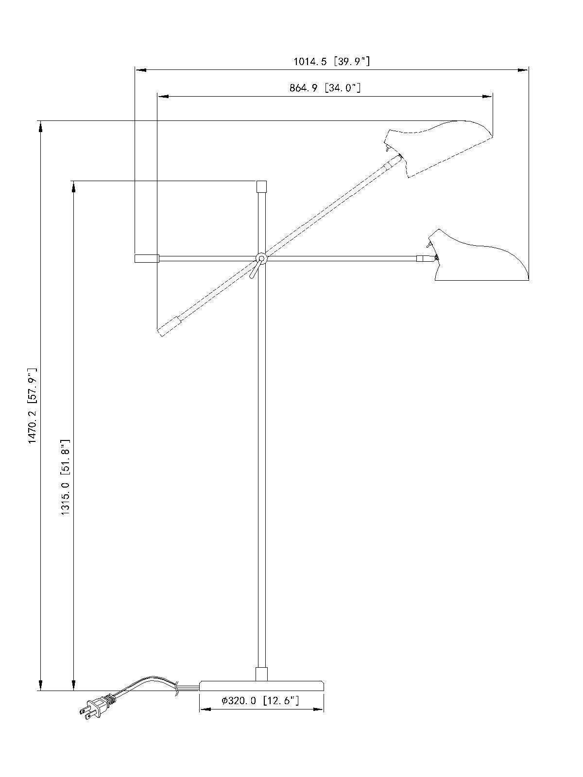 1942FL-MB - Bellamy 1 Light Floor 52" Lamp - Matte Black