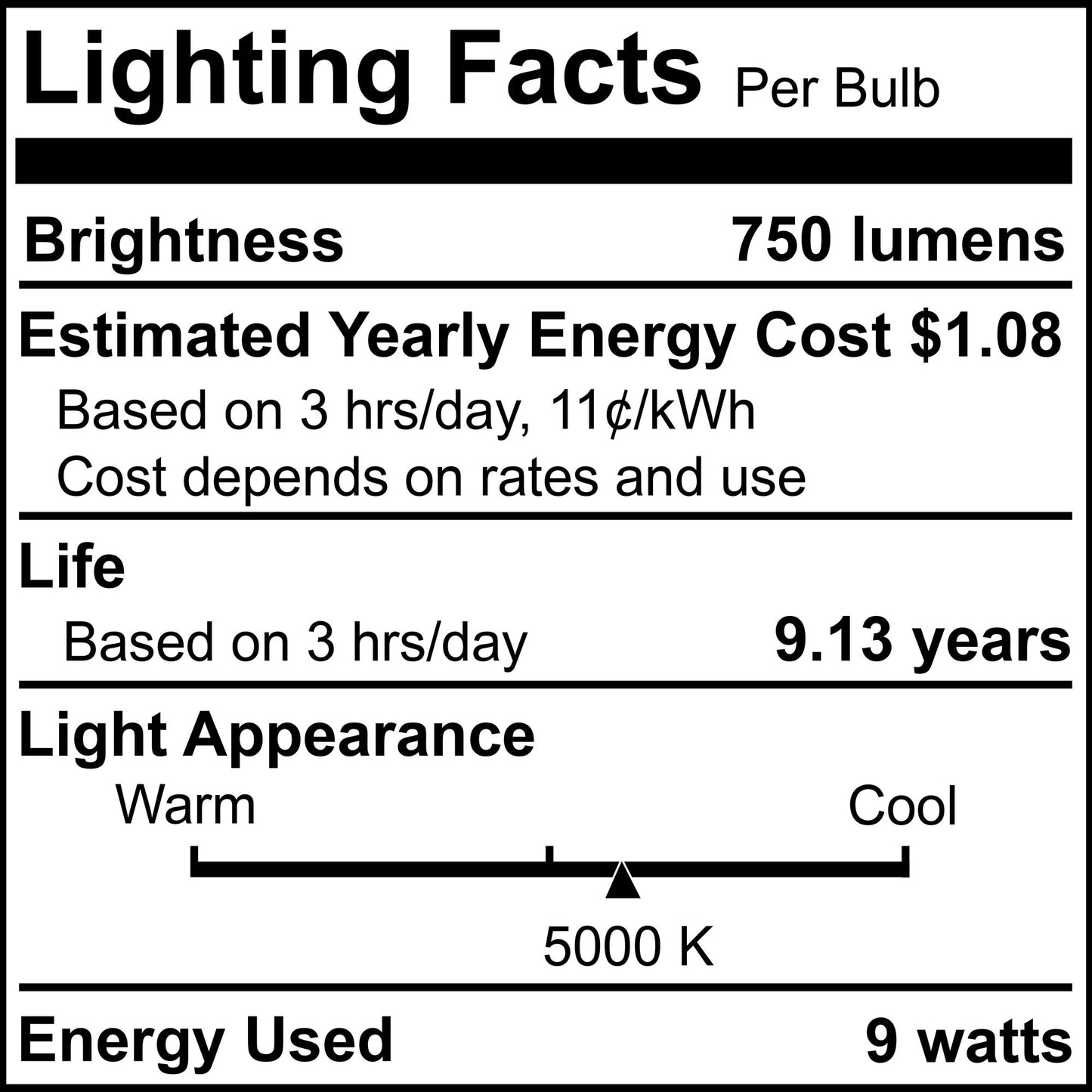 774246 - Frost A19 LED Light Bulb - 9 Watt - 5000K - 8 Pack