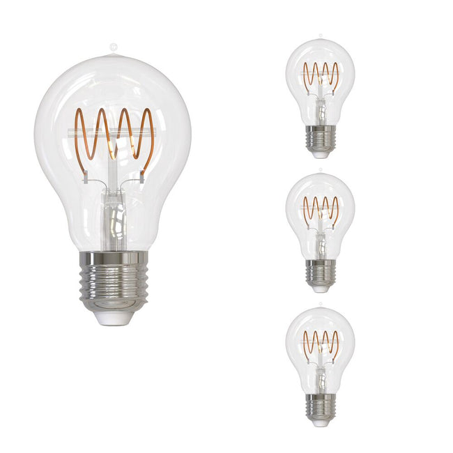 776514 - Filaments Dimmable A19 Clear Medium Base LED Light Bulb - 4.5 Watt - 2100K - 4 Pack