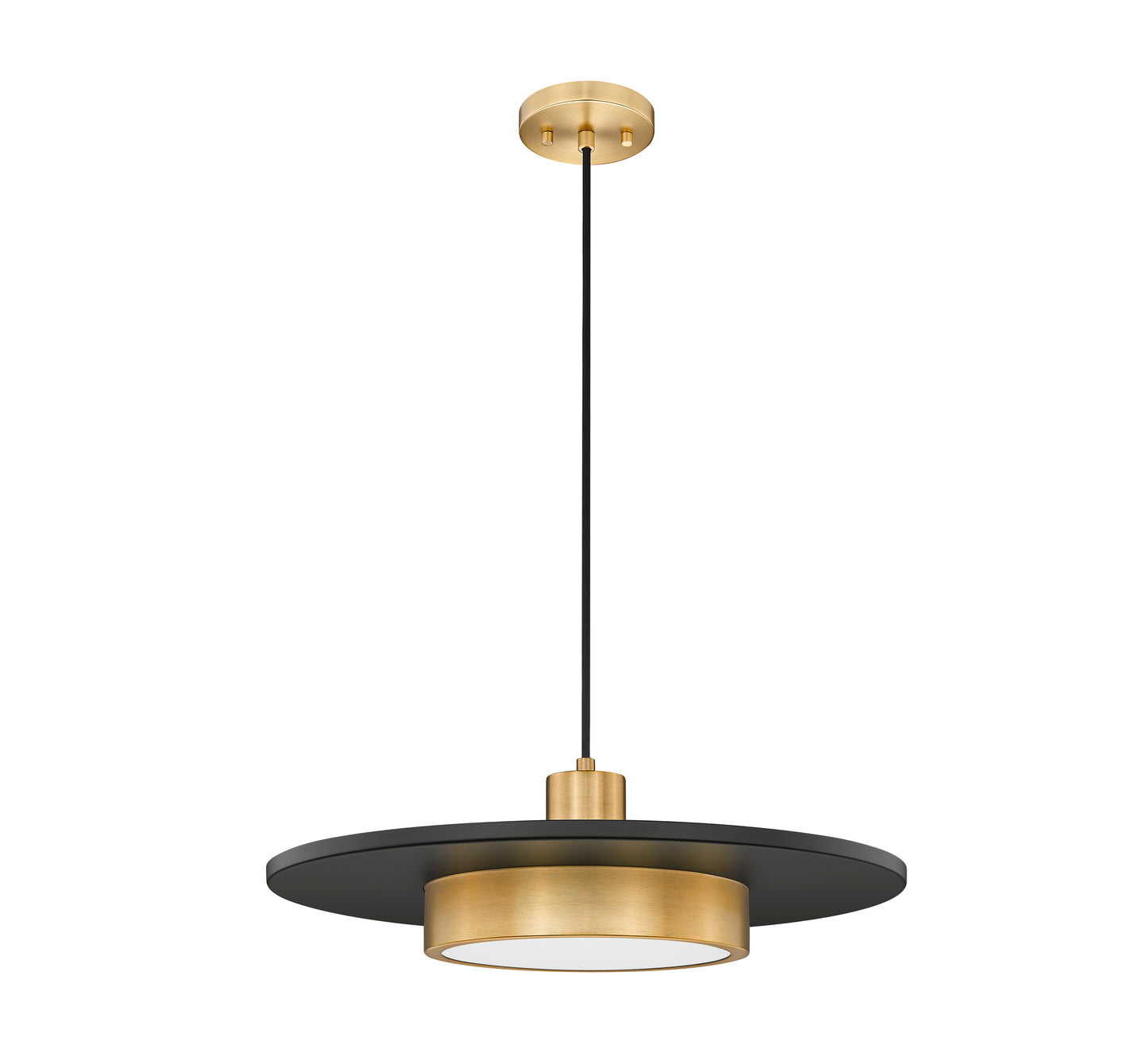 829P20-MB-MGLD-LED - Ludo 1 Light 20" Pendant - Matte Black / Modern Gold