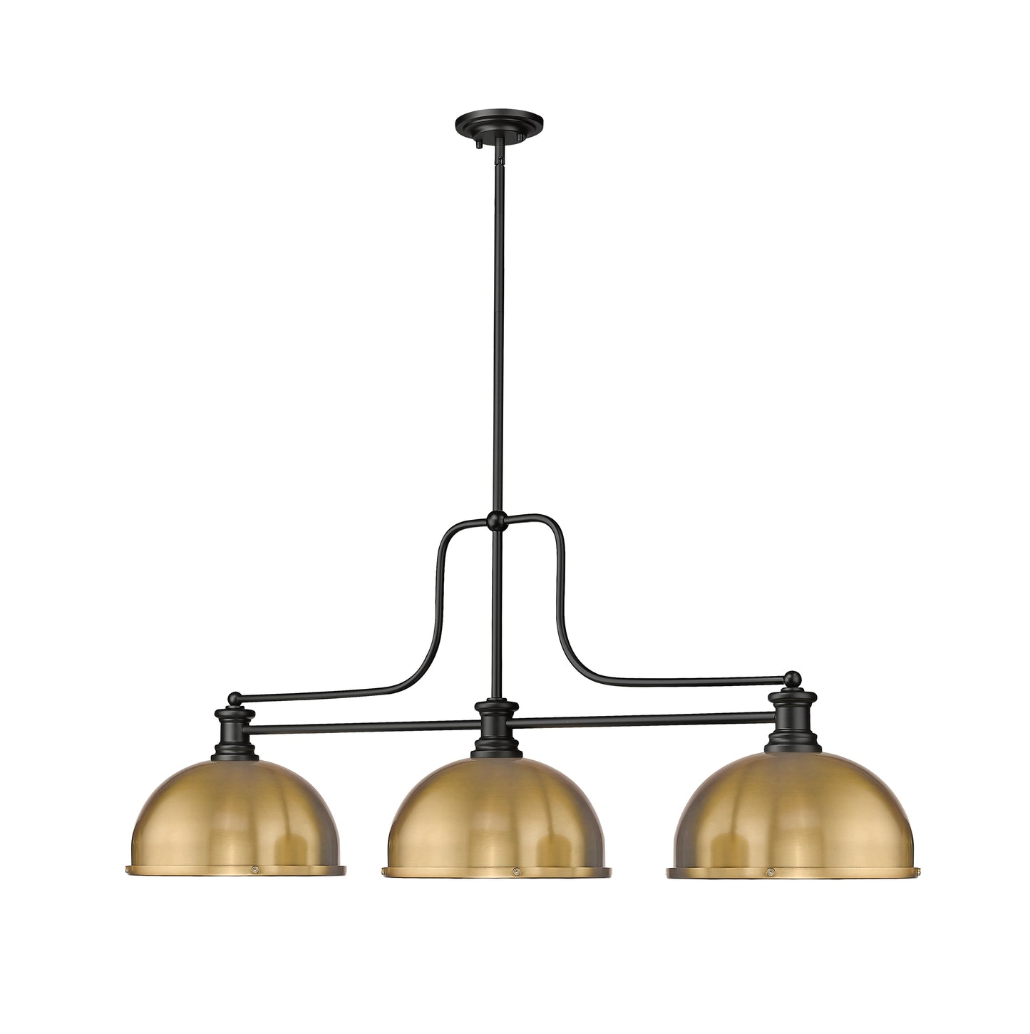 725-3MB-D12HBR - Melange 3 Light 52" Billiard - Matte Black