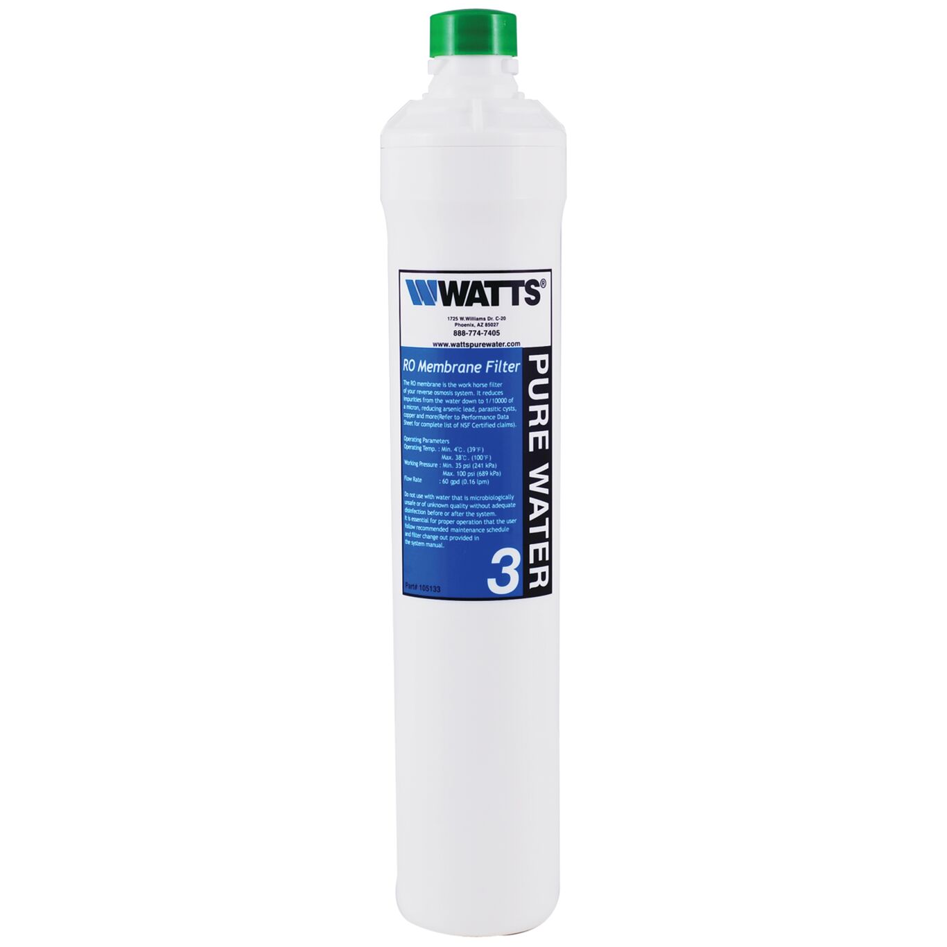 PWMEMKC60 - 60 Gallon Per Day Replacement RO Membrane Filter - 7100125