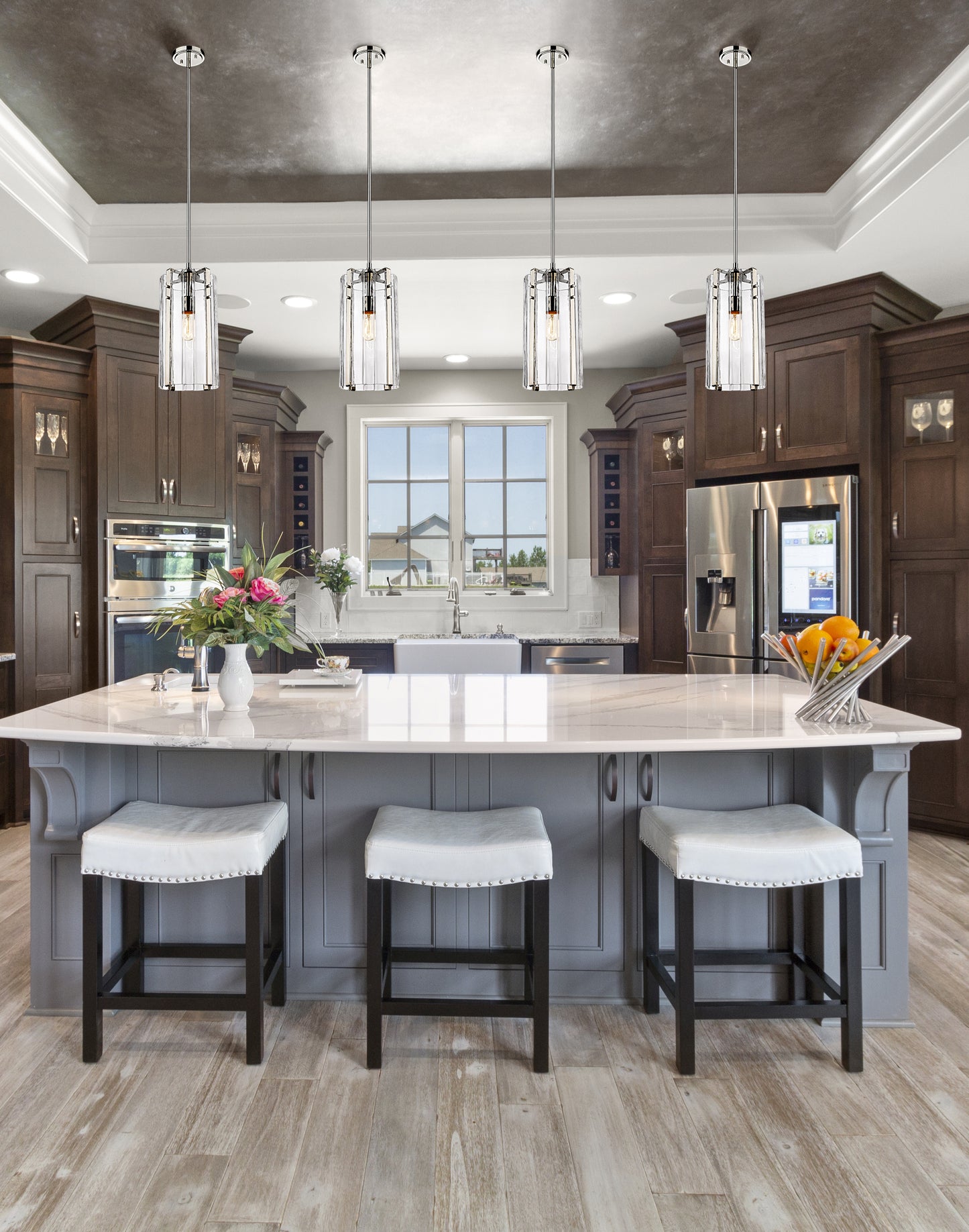 3036P8-PN - Alverton 1 Light 8" Pendant - Polished Nickel