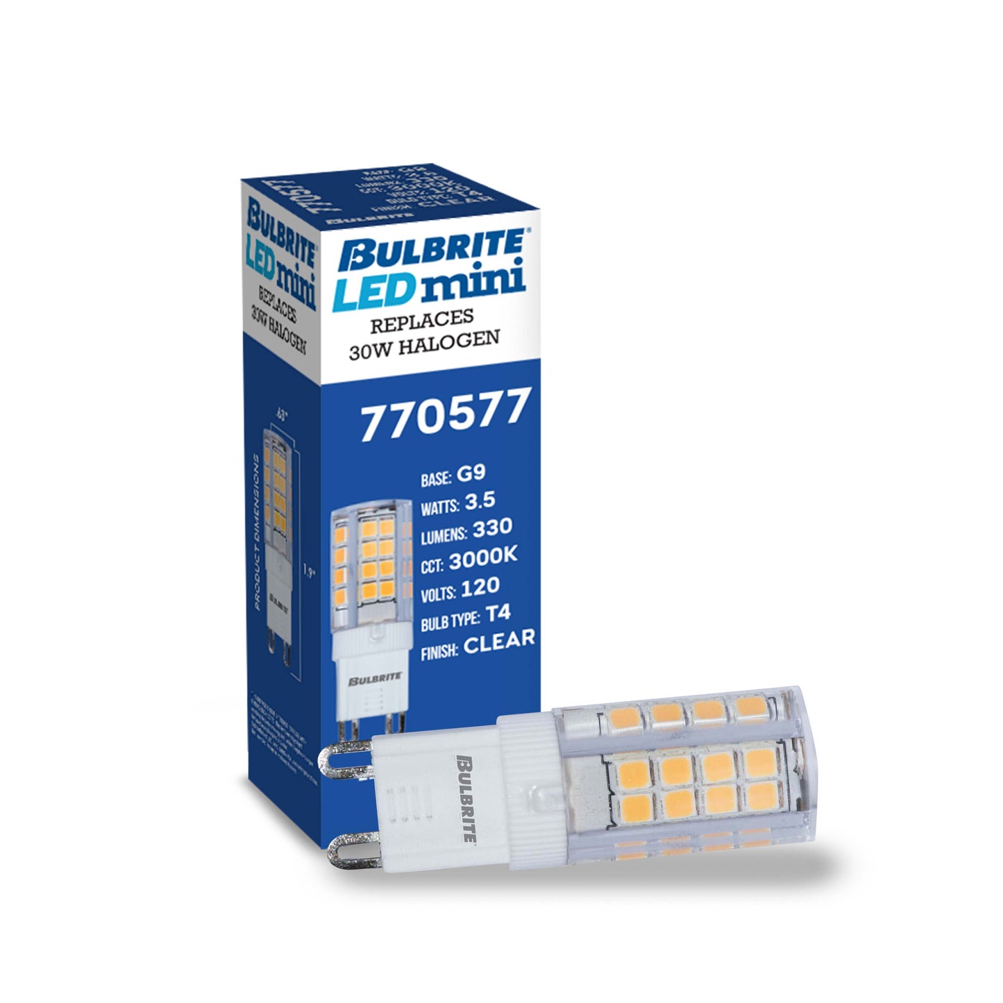 770577 - T5 LED G9 Base Light Bulb - 3.5 Watt - 3000K - 3 Pack