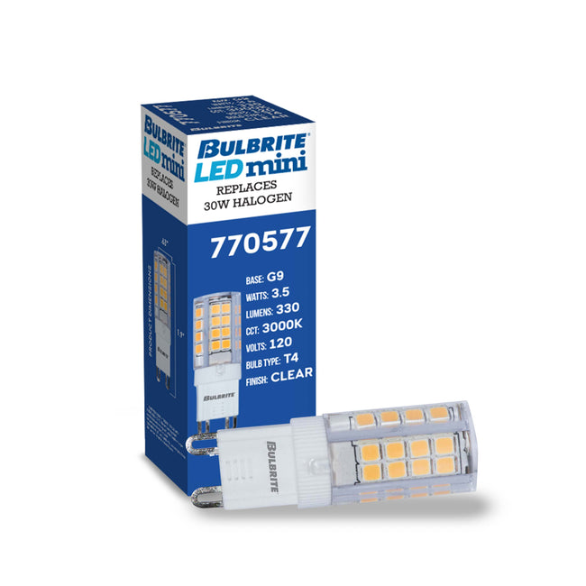 770577 - T5 LED G9 Base Light Bulb - 3.5 Watt - 3000K - 3 Pack