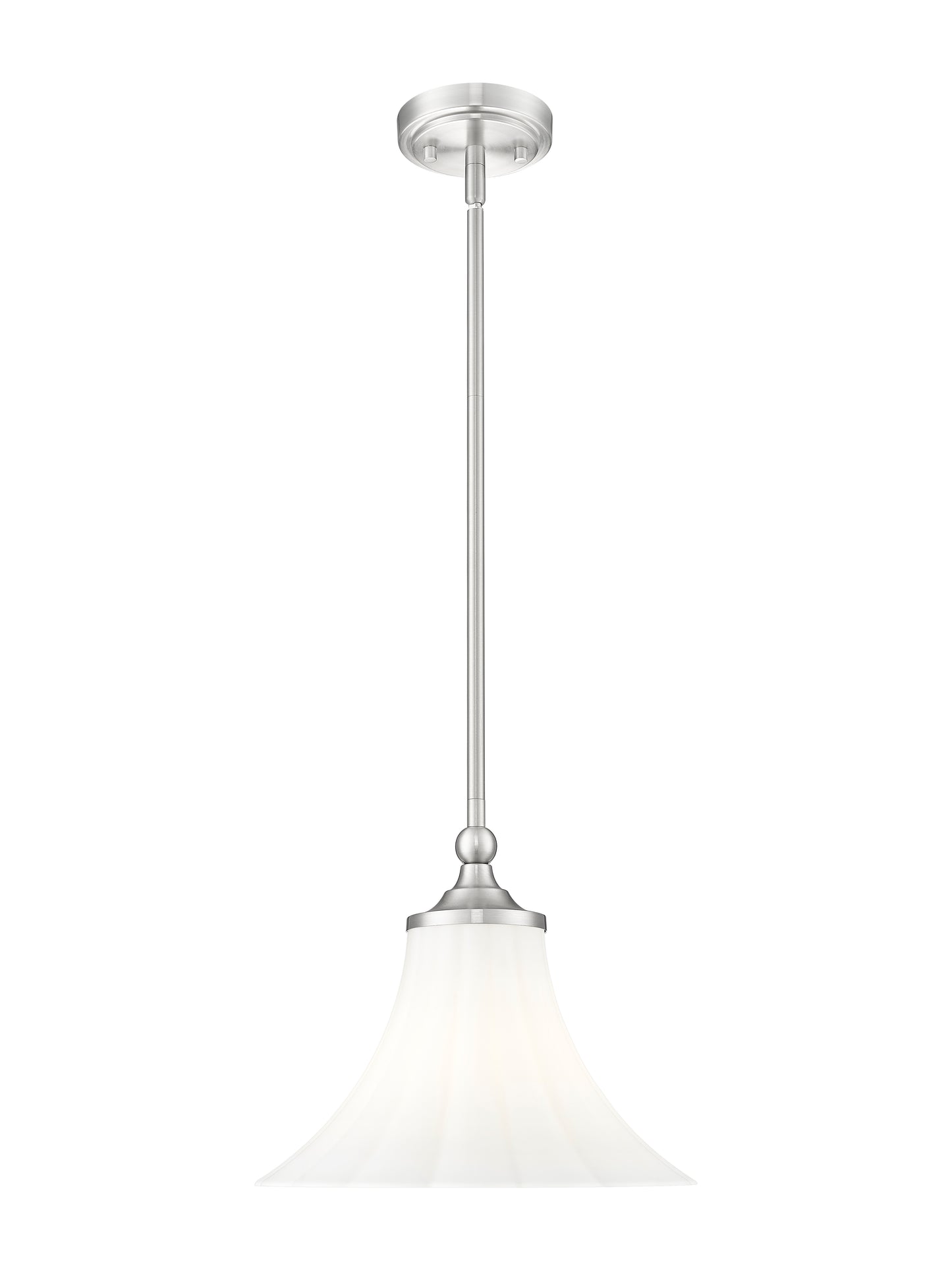 1958P12-BN - Fleur 1 Light 12" Pendant - Brushed Nickel