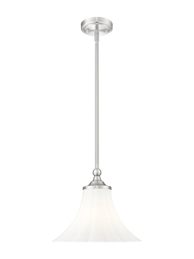 1958P12-BN - Fleur 1 Light 12" Pendant - Brushed Nickel