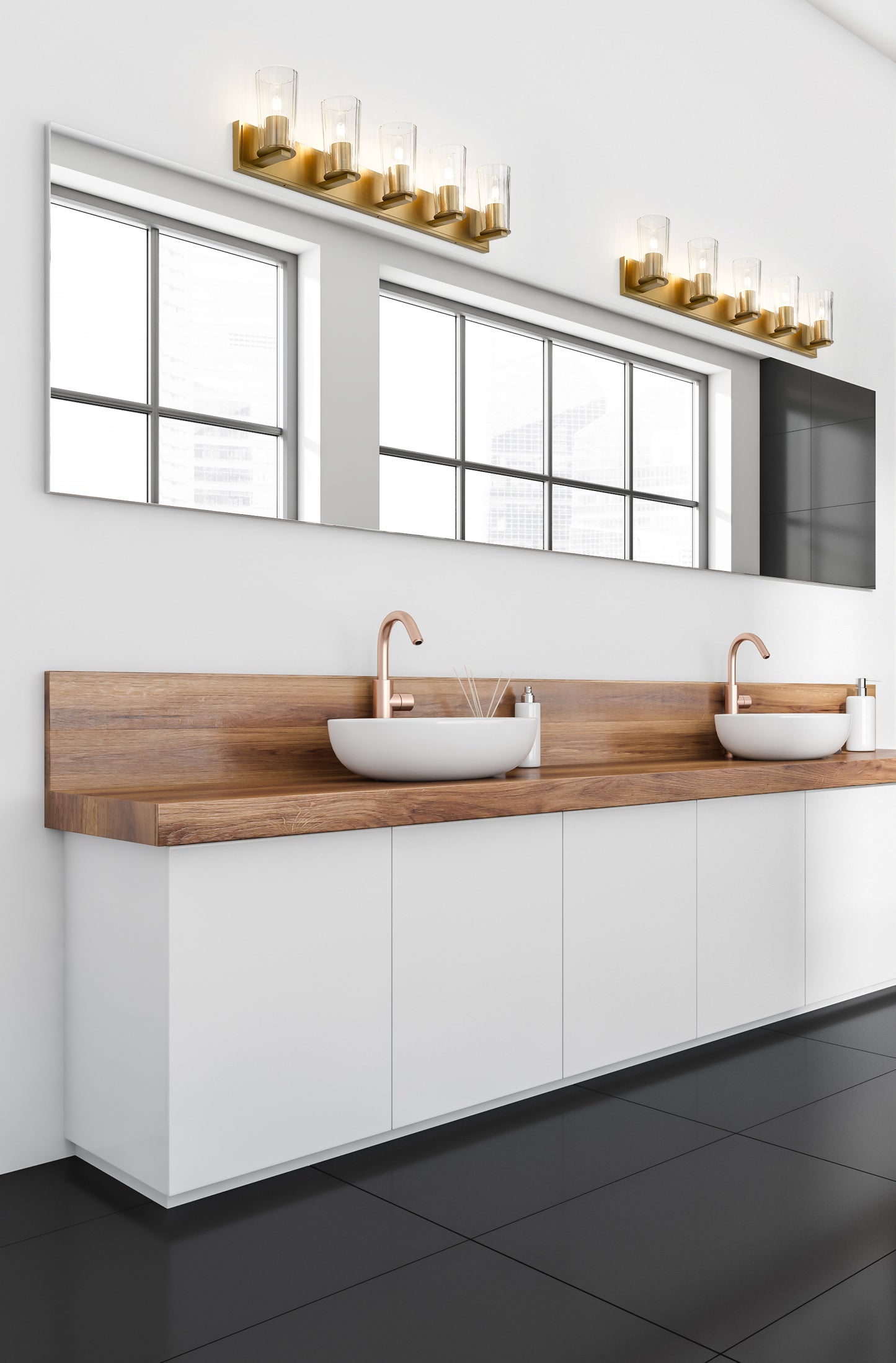 826-5V-MGLD - Titus 5 Light 40" Vanity - Modern Gold