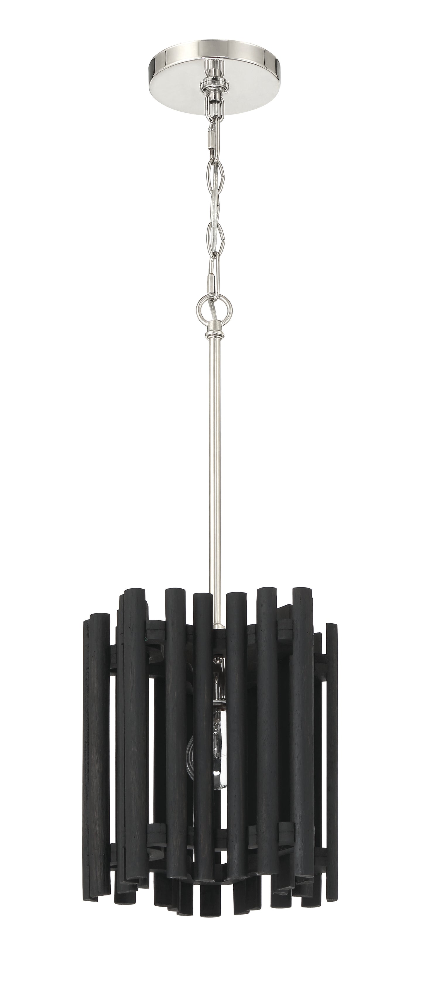 58491-PLNBWN - Freeform 1 Light 9.5" Wide Pendant - Polished Nickel / Black Walnut