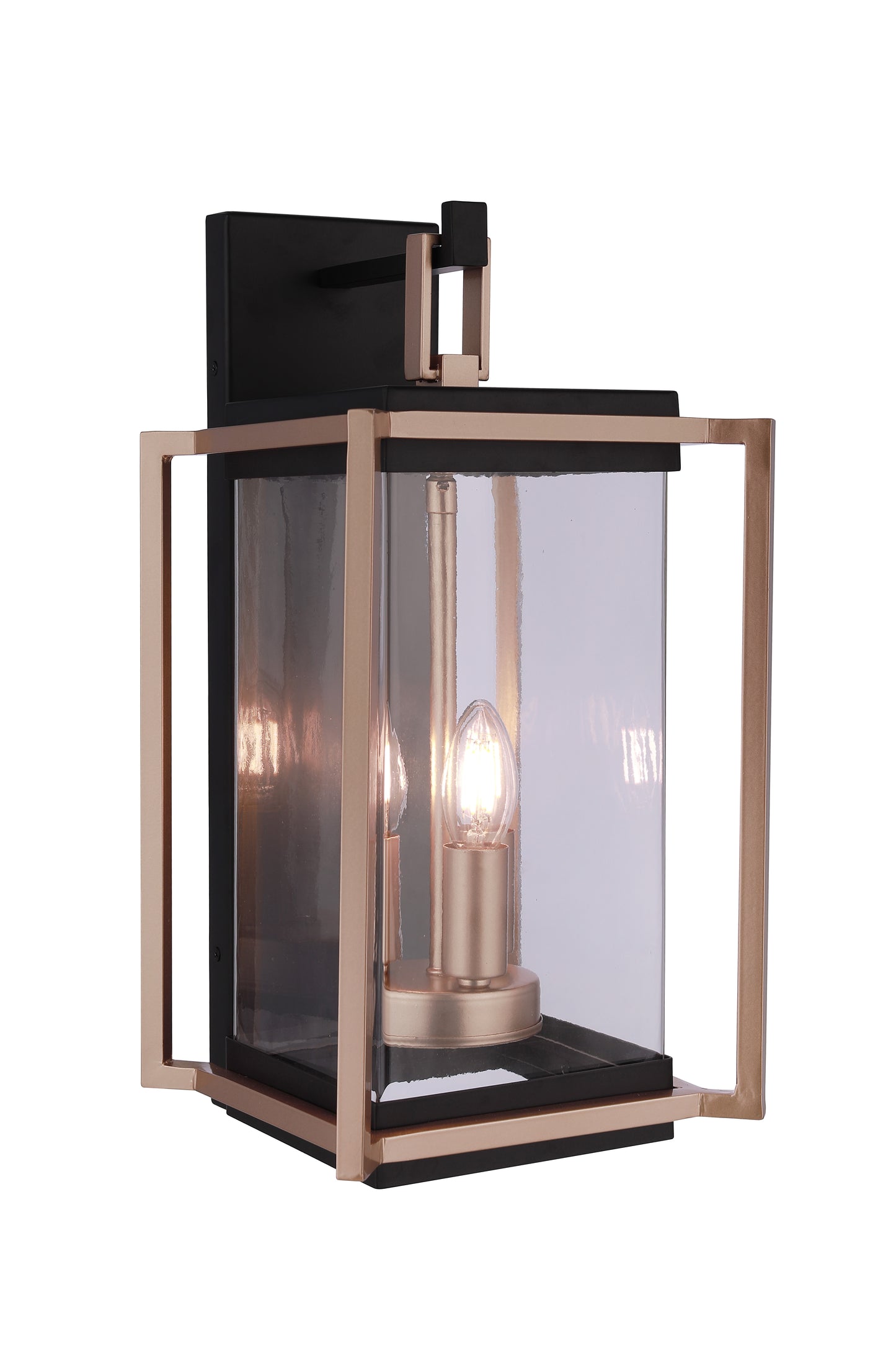 ZA6514-MNSB - Metalwork 3 Light 18" High Outdoor Wall Lantern - Midnight / Satin Brass