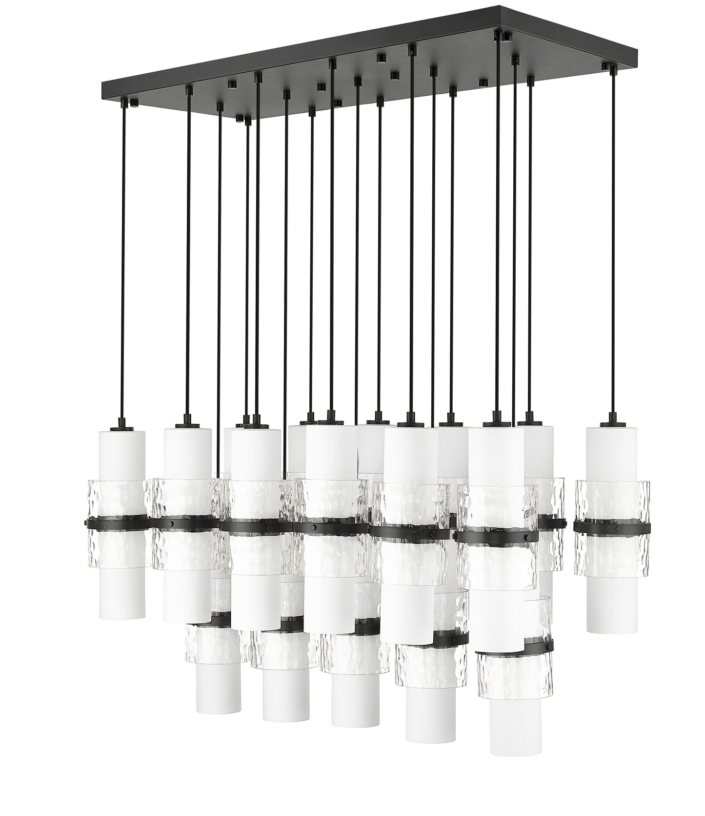 1946P-17L-MB - Cayden 17 Light Linear 42" Chandelier - Matte Black