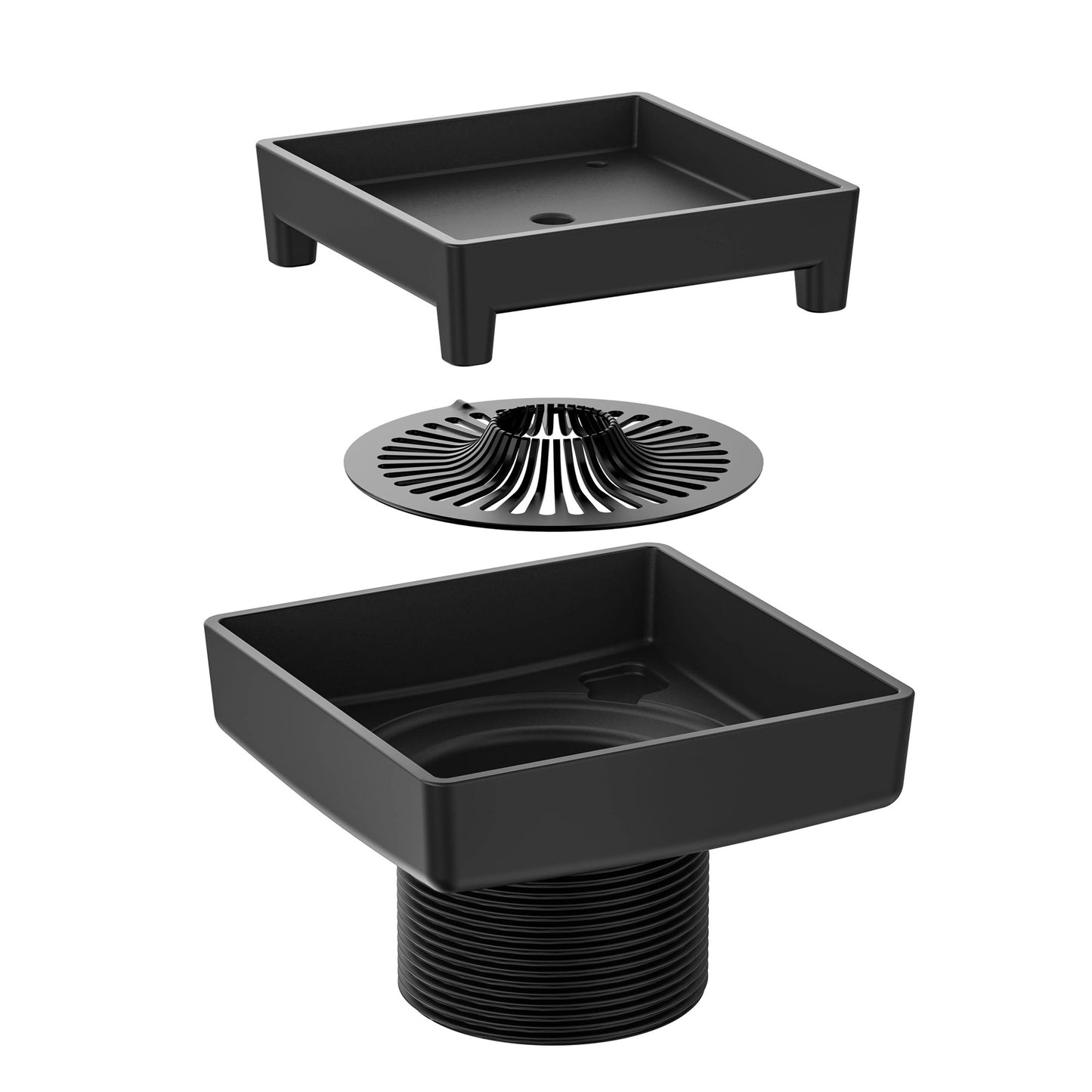 ETID-4-MB - 4" Legacy Solid Forged Brass Tile-In Drain - Matte Black