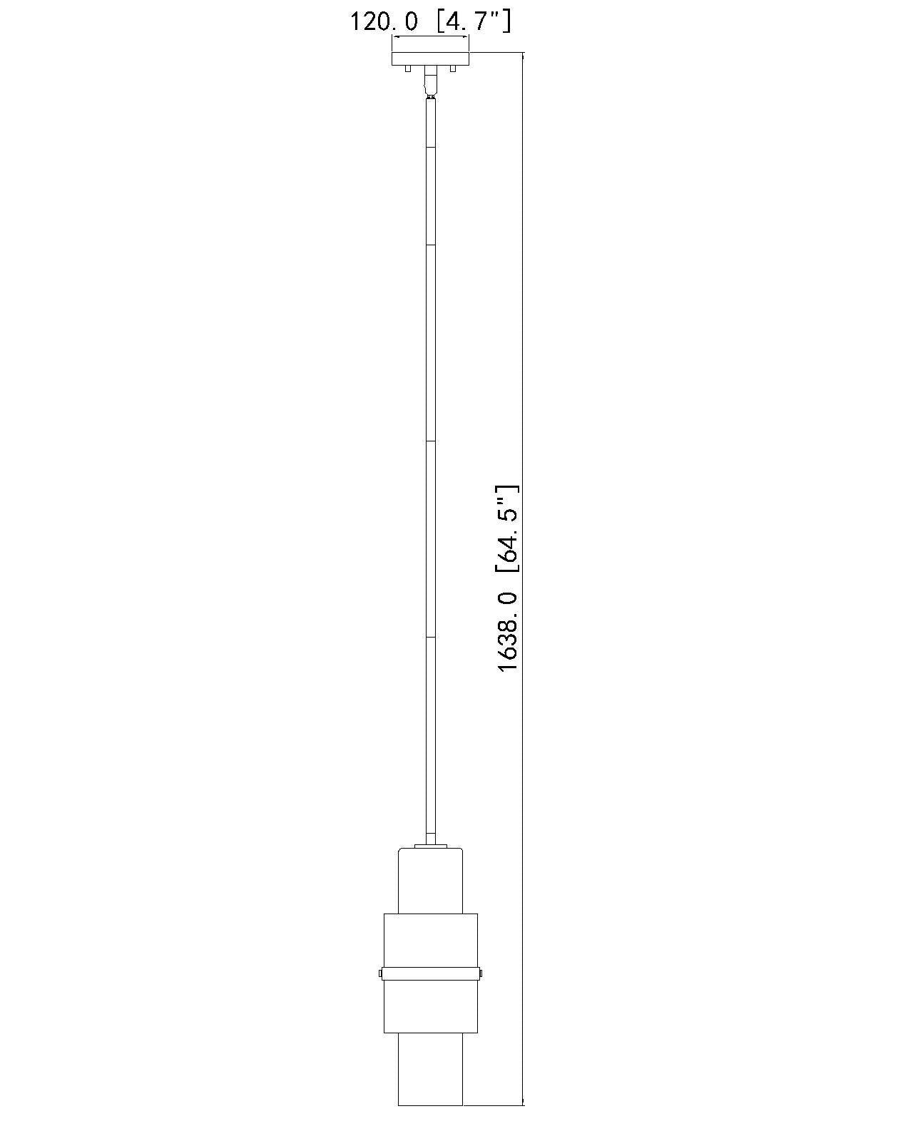 1946P-ROD-MB - Cayden 1 Light 6" Pendant - Matte Black
