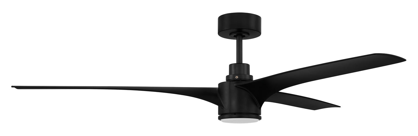 PHB60FB3-NWF - Phoebe 60" Indoor/Outdoor Ceiling fan no Wifi 60" 3 Blade Indoor Outdoor Ceiling Fan with Light Kit - Flat Black