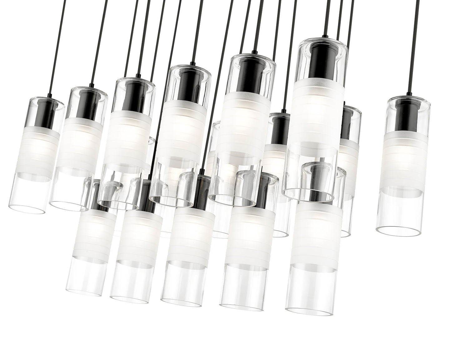 824P-17L-MB - Alton 17 Light Linear 42" Chandelier - Matte Black