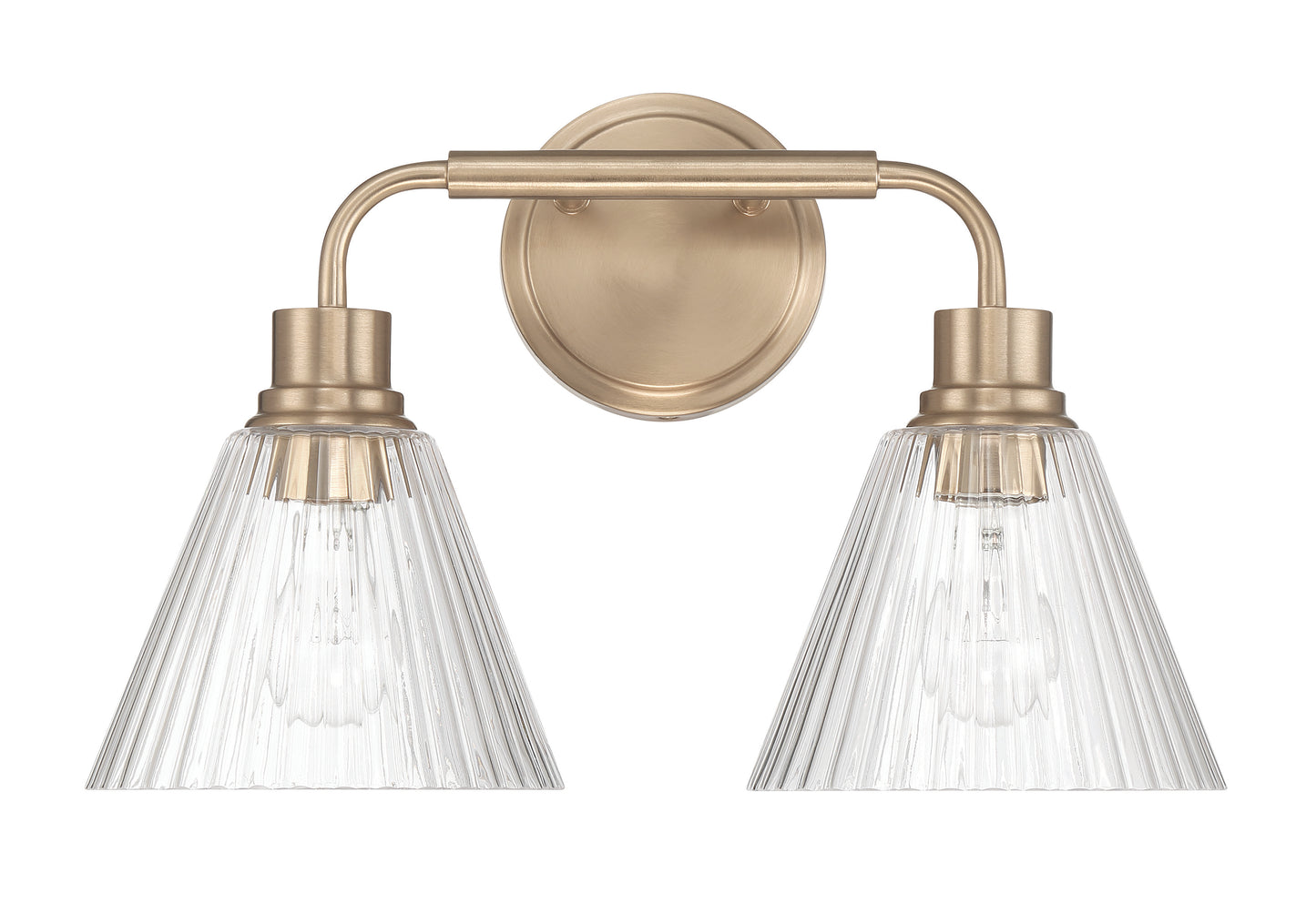 61102-CPZ - Pleated 2 Light 17" Wide Vanity Light - Premium Bronze