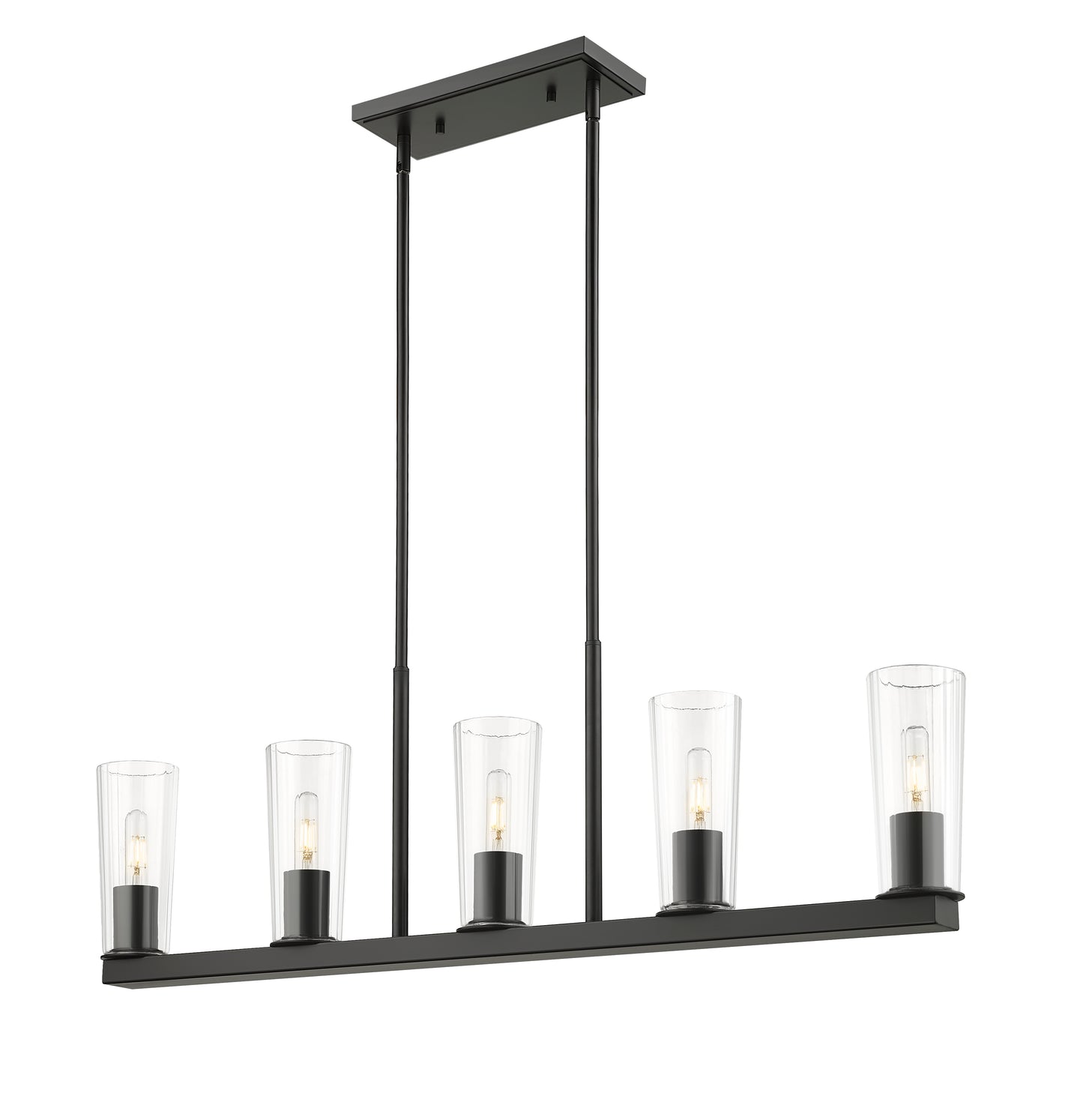 826-5L-MB - Titus 5 Light Linear 44" Chandelier - Matte Black
