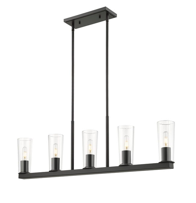 826-5L-MB - Titus 5 Light Linear 44" Chandelier - Matte Black