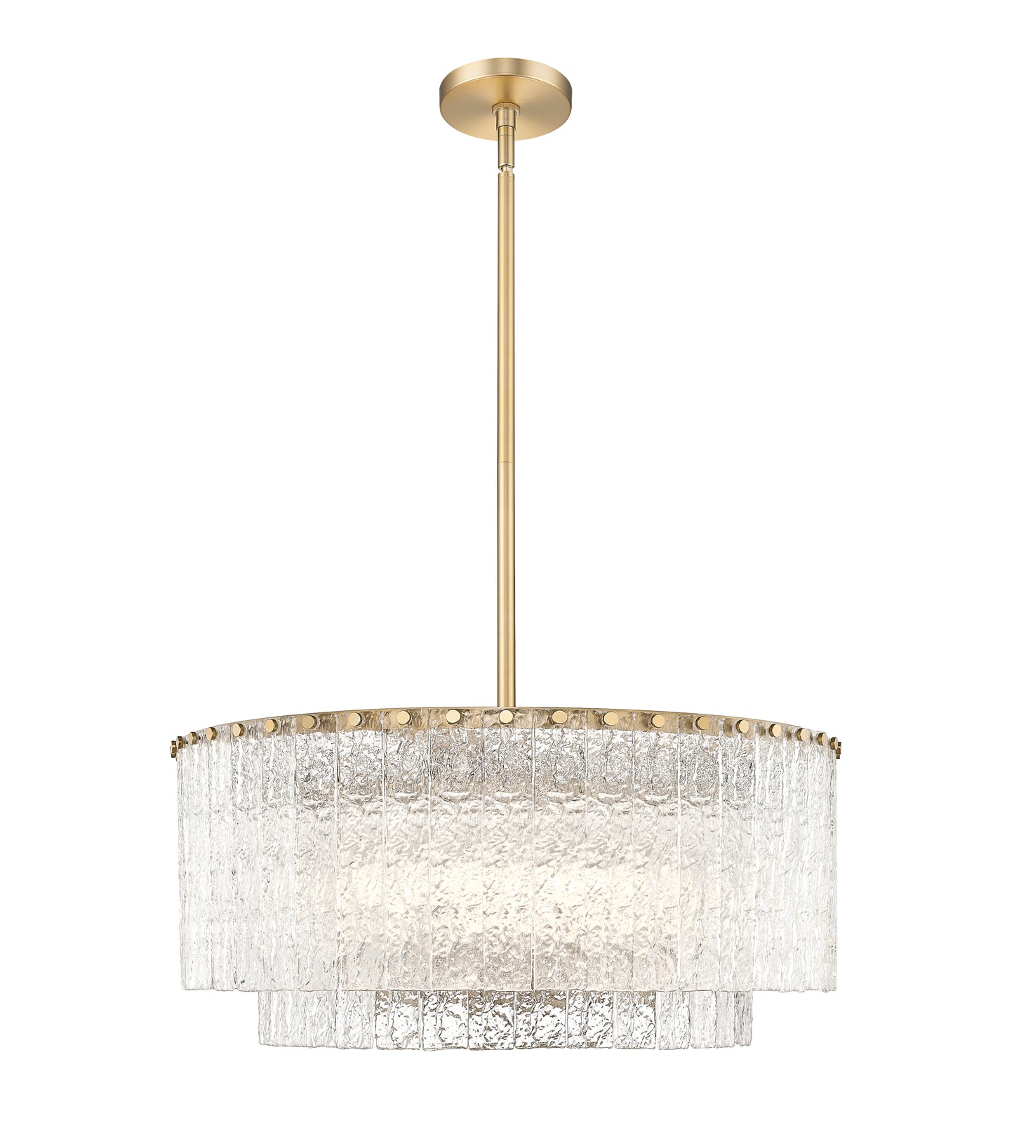 1943P26-2-MGLD - Glacier 10 Light 28" Pendant - Modern Gold