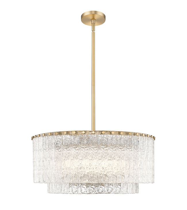 1943P26-2-MGLD - Glacier 10 Light 28" Pendant - Modern Gold
