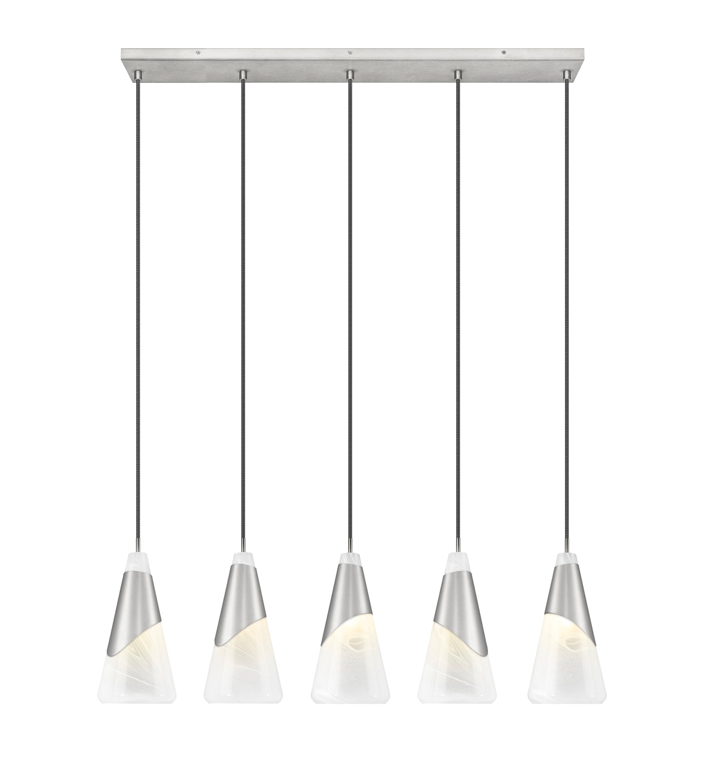 828P7-5L-BN - Aimie 5 Light Linear 42" Chandelier - Brushed Nickel