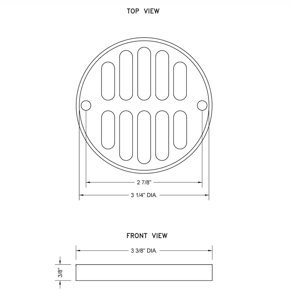 6230-ORB - Round Shower Drain Plate - 3-3/8" Diameter - Oil Rubbed Bronze