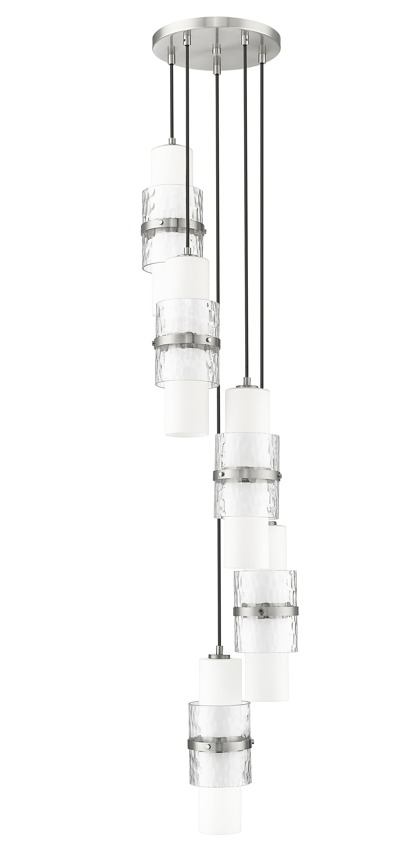 1946P-5R-BN - Cayden 5 Light 12" Chandelier - Brushed Nickel