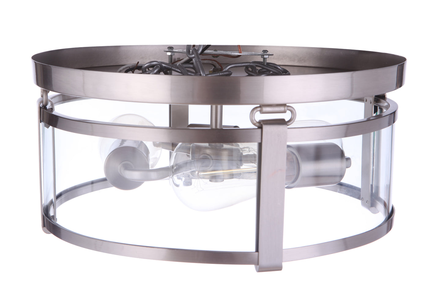 55383-BNK - Elliot 3 Light 13" Wide Flush Mount - Brushed Nickel