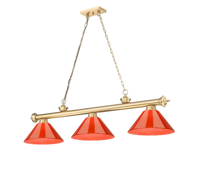 2306-3HBR-PRD - Cordon 3 Light 57" Billiard - Heritage Brass