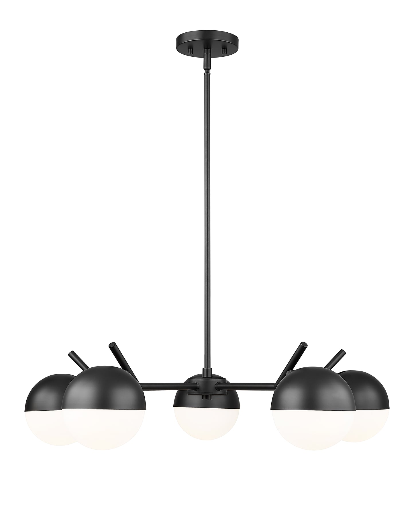 7517-5MB - Realm Sphere 5 Light 32" Chandelier - Matte Black