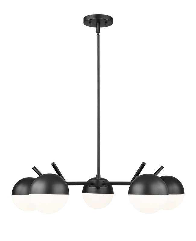 7517-5MB - Realm Sphere 5 Light 32" Chandelier - Matte Black