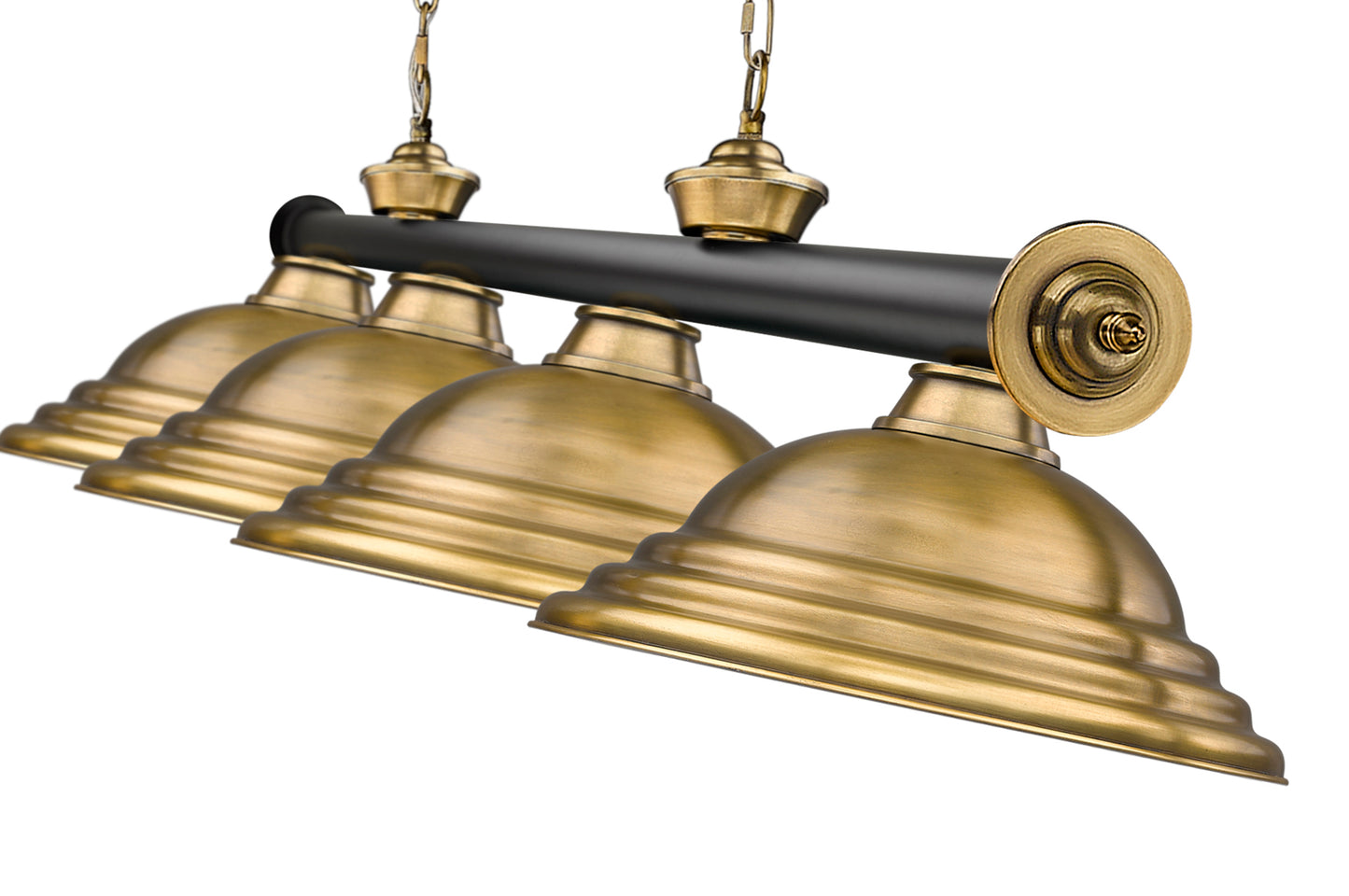 2306-4MB-RB-SRB - Cordon 4 Light 82" Billiard - Matte Black / Rubbed Brass
