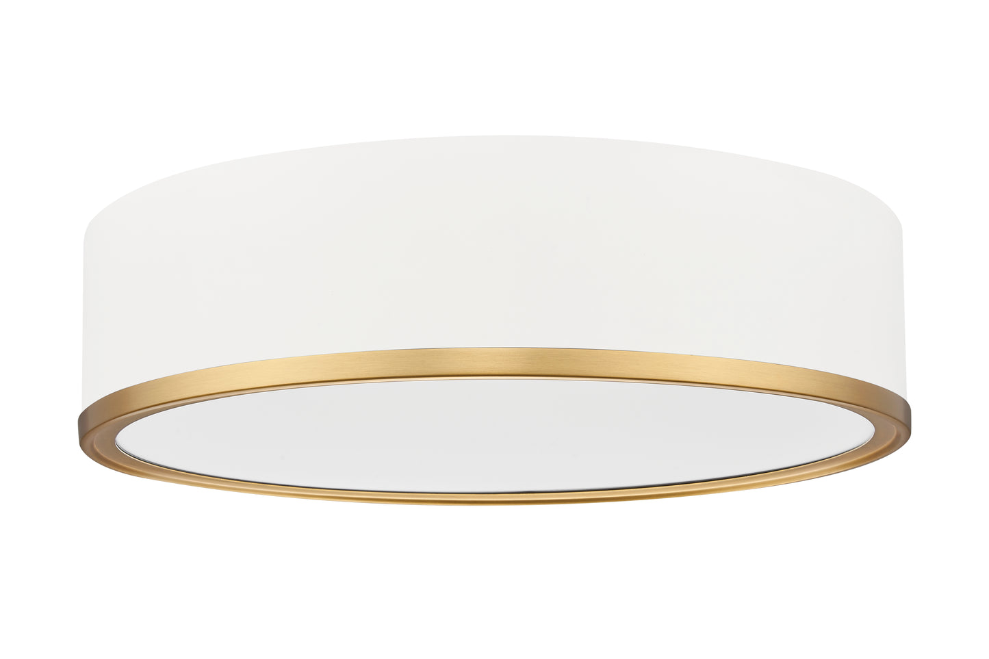 1018F16-MW-MGLD-LED - Bradley 1 Light Flush 16" Mount - Matte White / Modern Gold