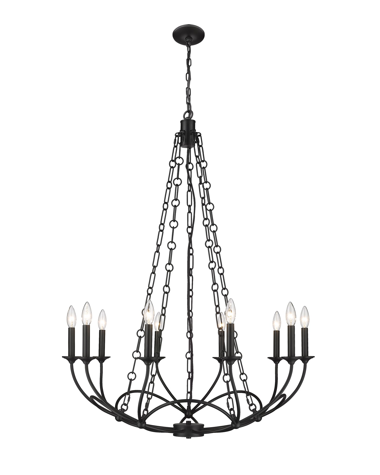 3500-10MB - Arabella 10 Light 33" Chandelier - Matte Black