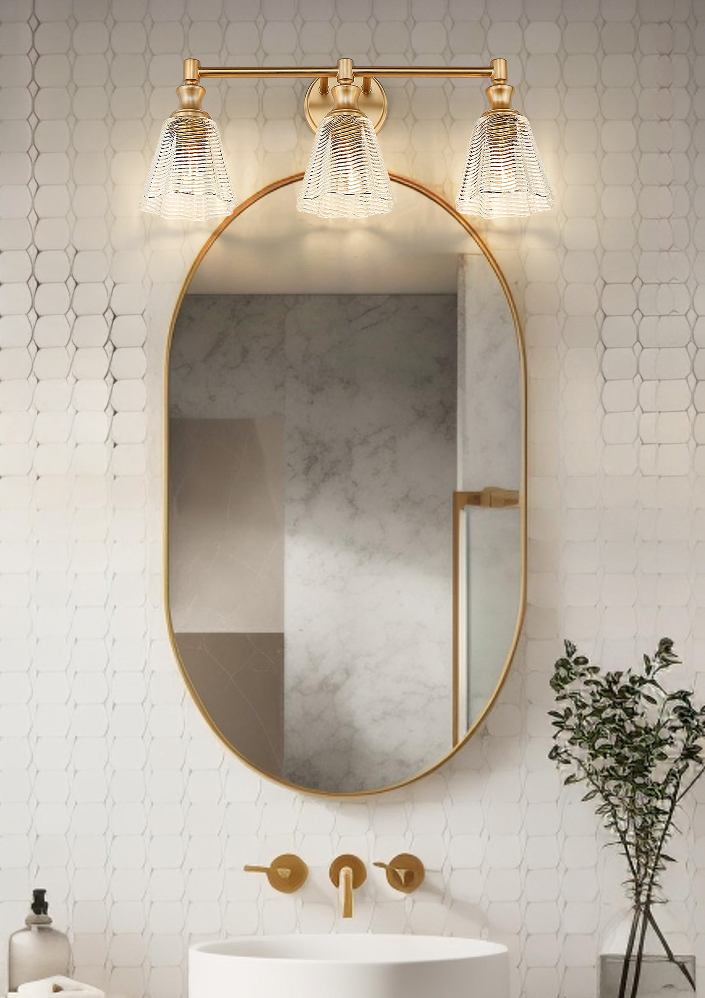 7704-3V-MGLD - Auden 3 Light 24" Vanity - Modern Gold