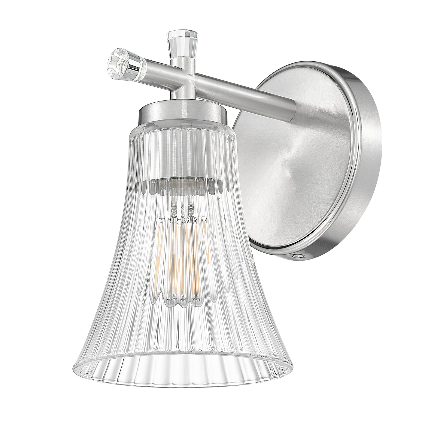 7519-1S-BN - Belle 1 Light Wall 8" Sconce - Brushed Nickel