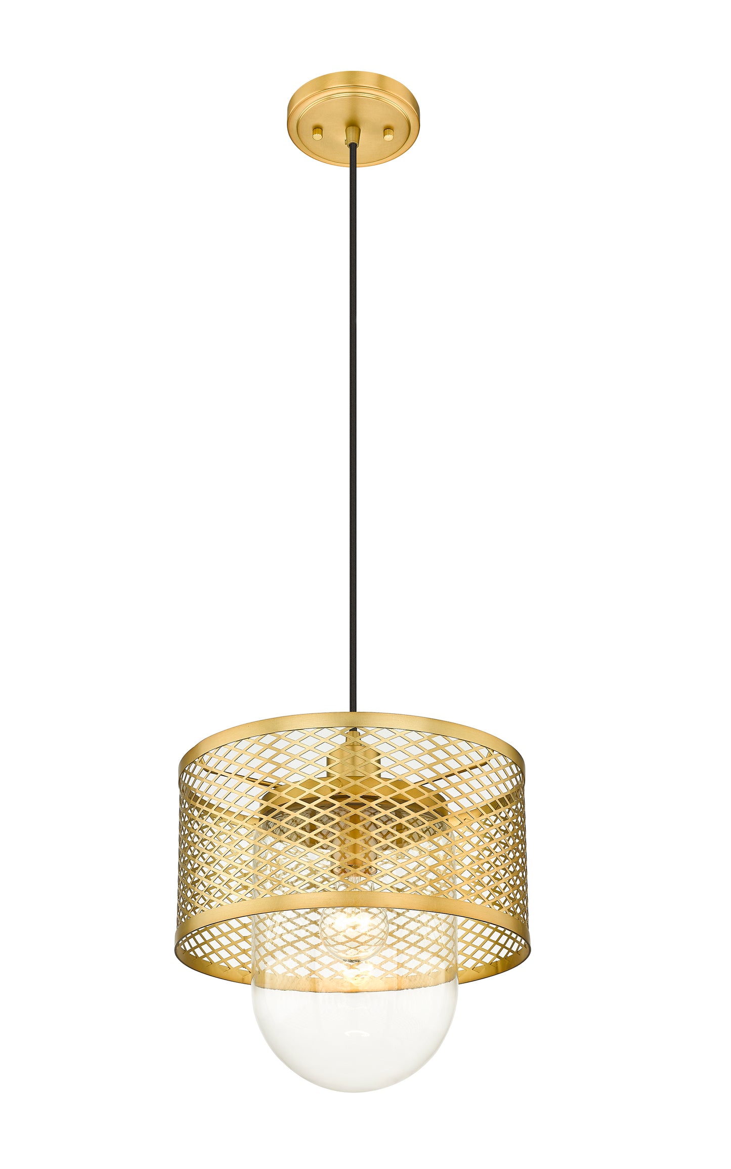 3037P11-RB - Kipton 1 Light 11" Pendant - Rubbed Brass