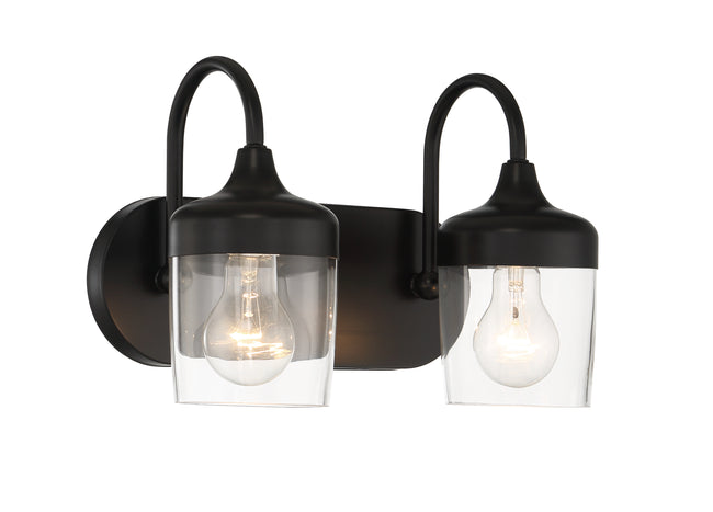 58102-FB - Wrenn 2 Light 12.75" Wide Vanity Light - Flat Black