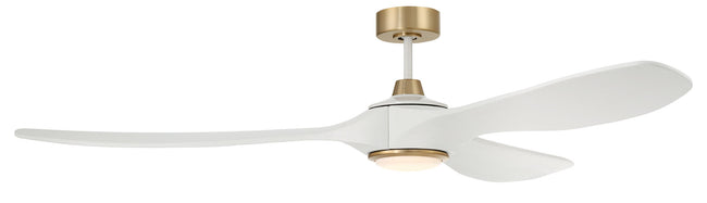 EVY72WSB3-NWF - Envy 72" Ceiling Fan no Wifi 72" 3 Blade Ceiling Fan with Light Kit - White / Satin Brass