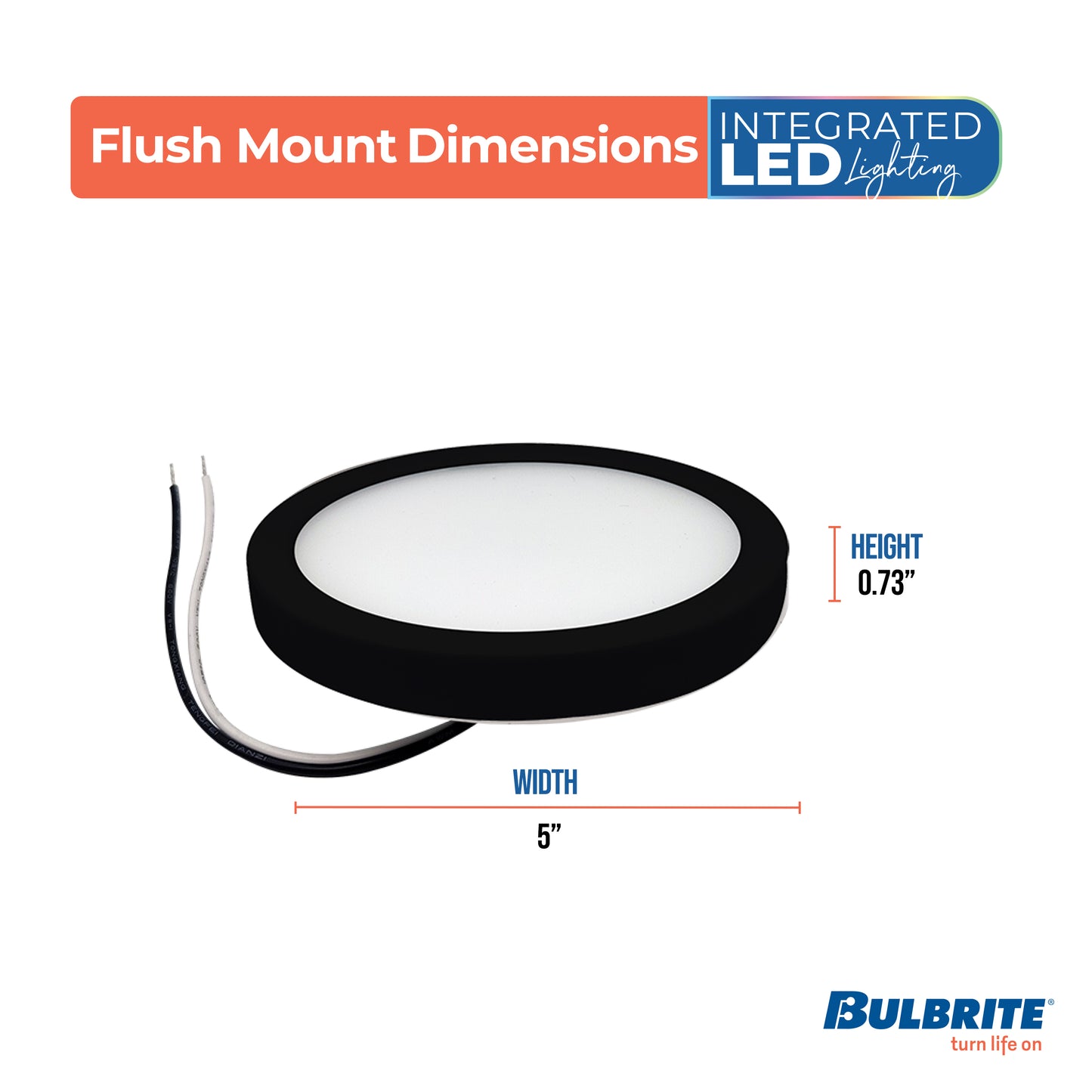 773601 - 5" Flush Mount LED Ceiling Light - 10.3 Watt - 3000K - Black