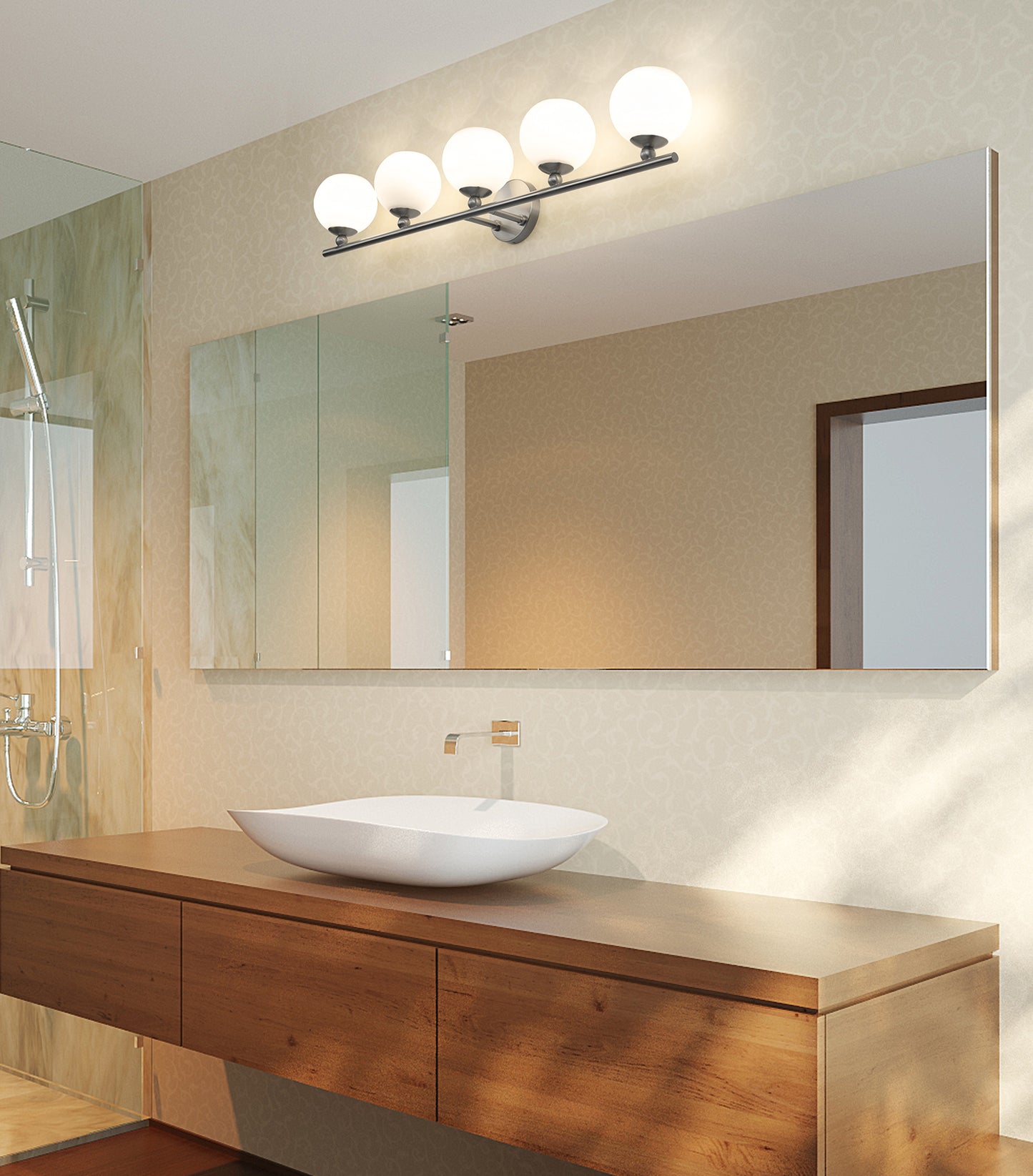 1100-5V-BN - Neoma 5 Light 38" Vanity - Brushed Nickel