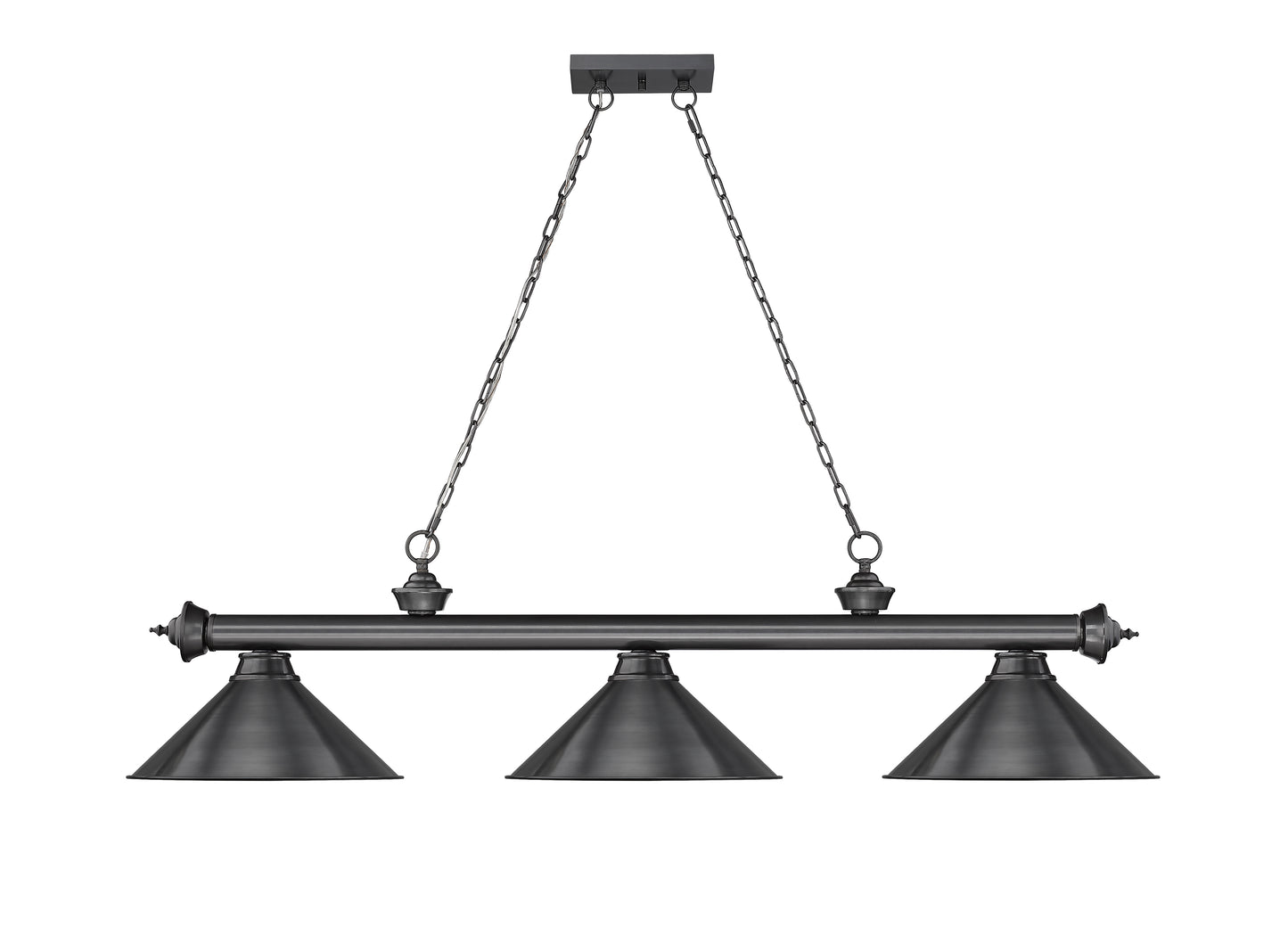 2306-3BP-BP15 - Cordon 3 Light 57" Billiard - Bronze Plate