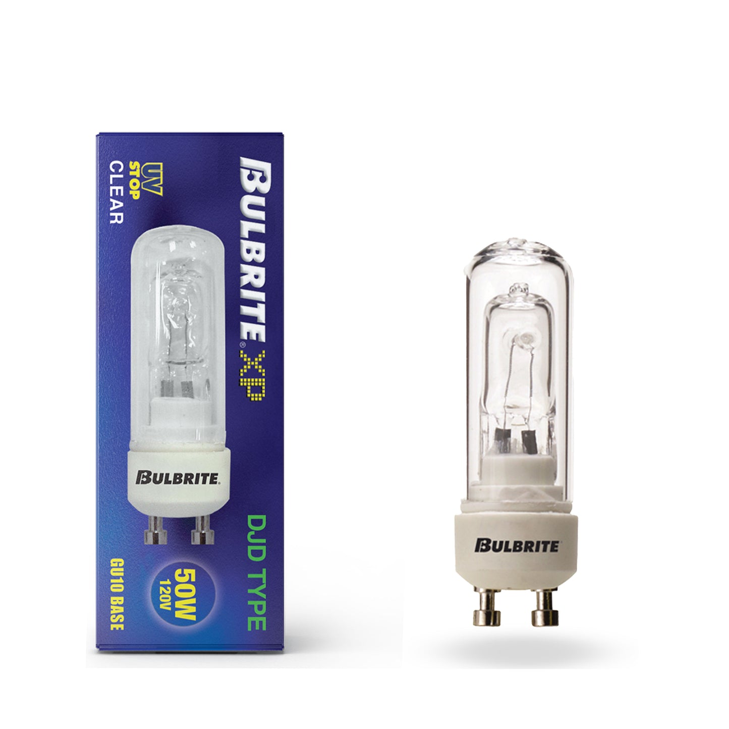 617050 - Dimmable Clear DJD Halogen GU10 Base Light Bulb - 50 Watt - 2900K - 5 Pack
