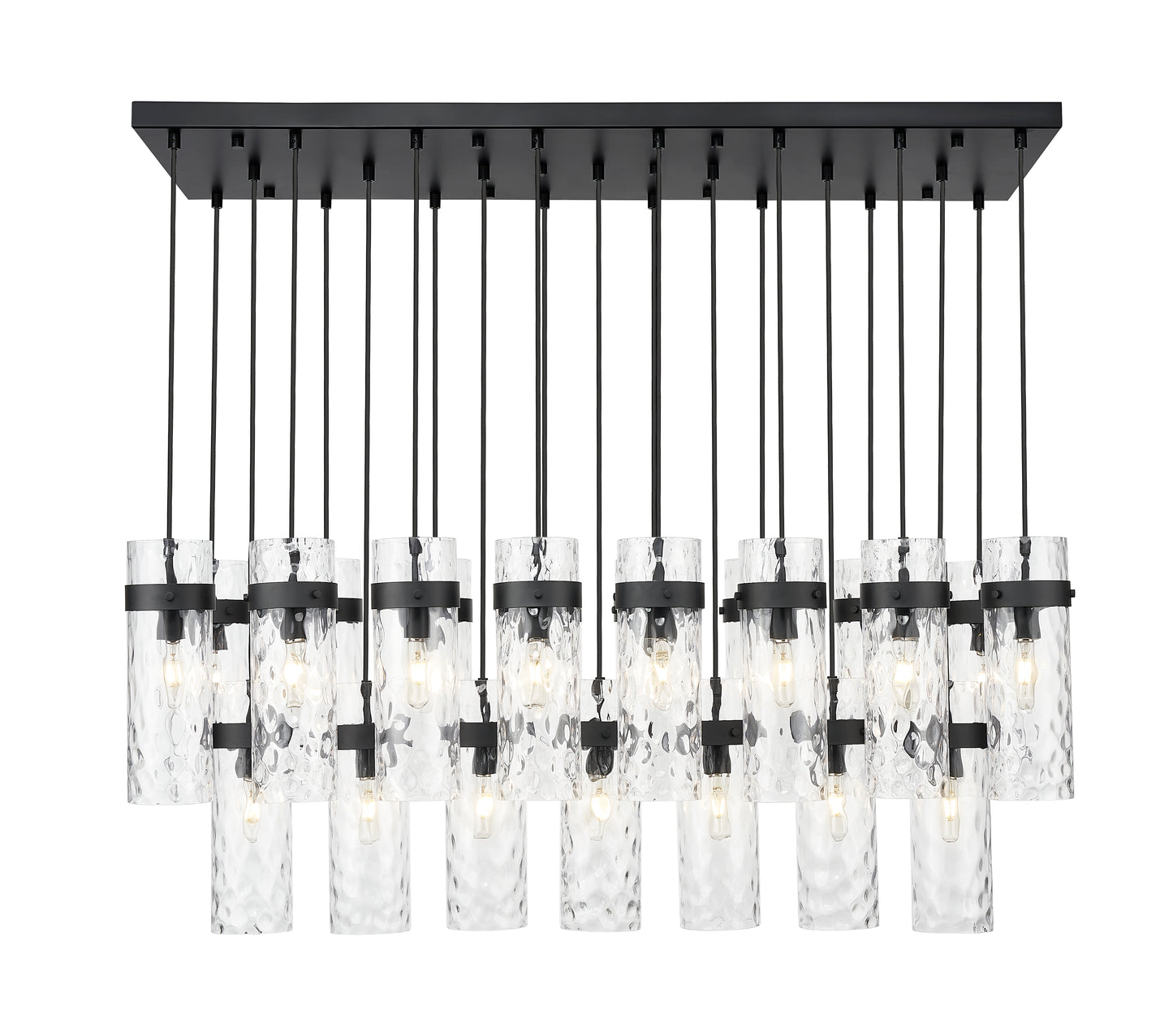 7002P5-23L-MB - Fontaine 23 Light Linear 54" Chandelier - Matte Black