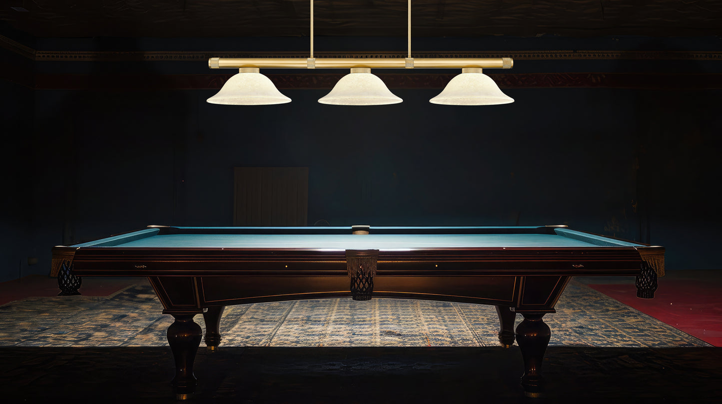 3050-3RB-GM16 - Vanguard 3 Light 58" Billiard - Rubbed Brass