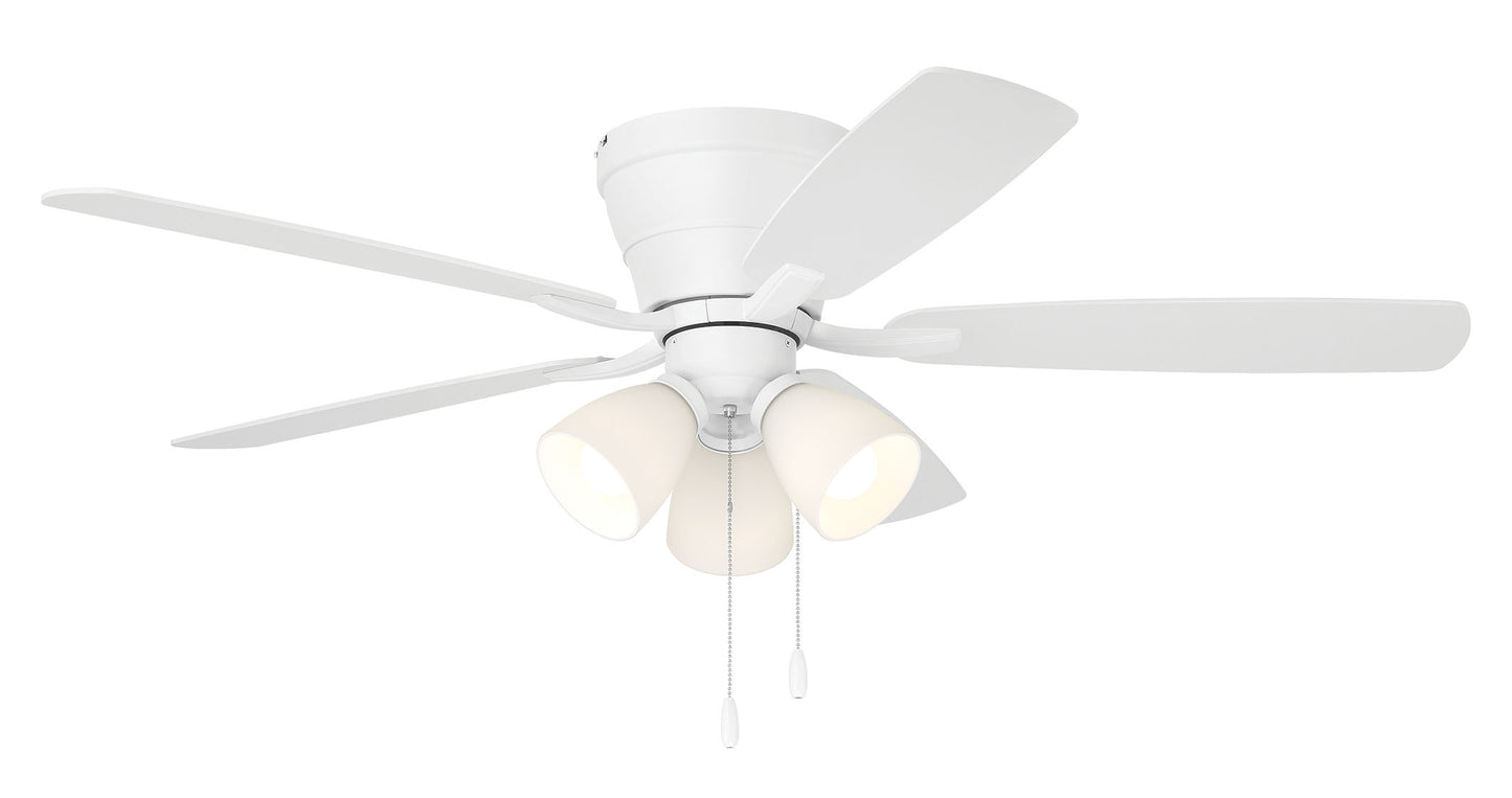 WHL52W5C3 - Wheeler 52 3-Light 52" 5 Blade Ceiling Fan with Light Kit - White