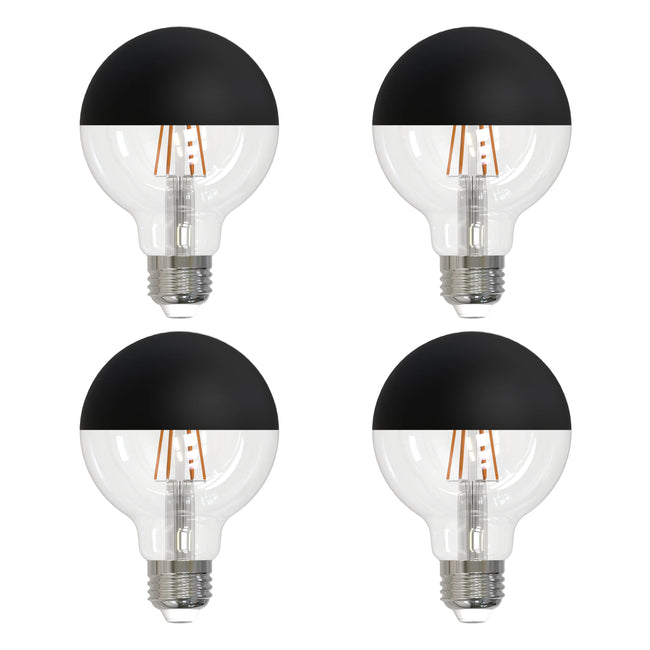 776835 - Filaments Dimmable G25 Half Black Glass Medium Base - 5 Watt - 2700K - 4 Pack