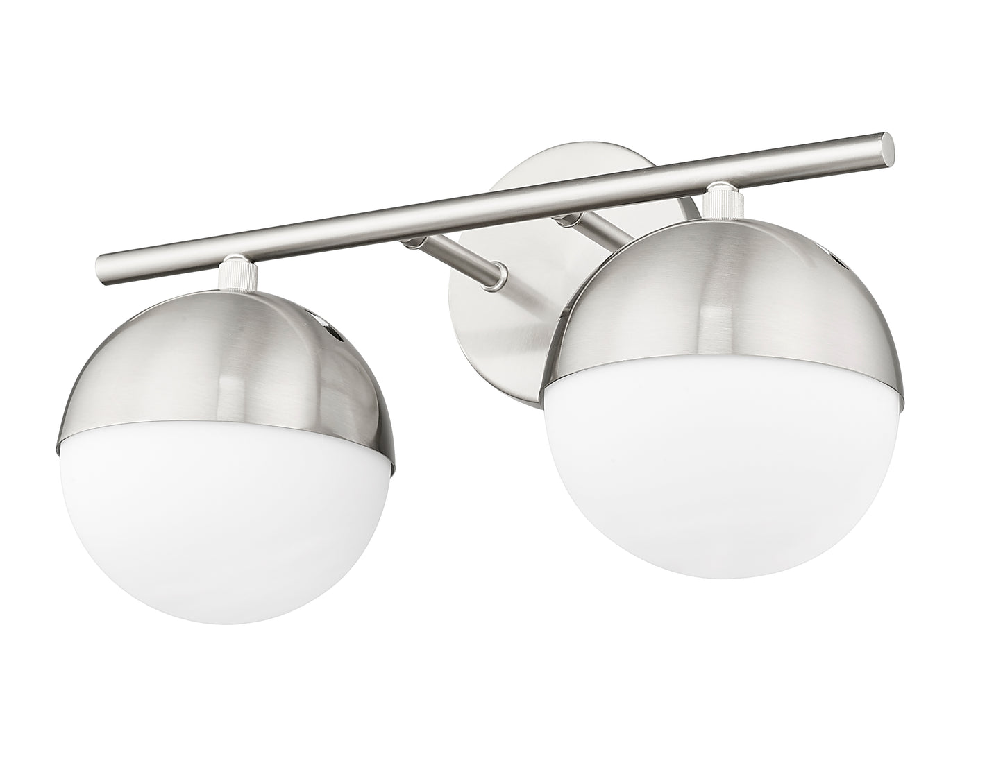 7517-2V-BN - Realm Sphere 2 Light 16" Vanity - Brushed Nickel